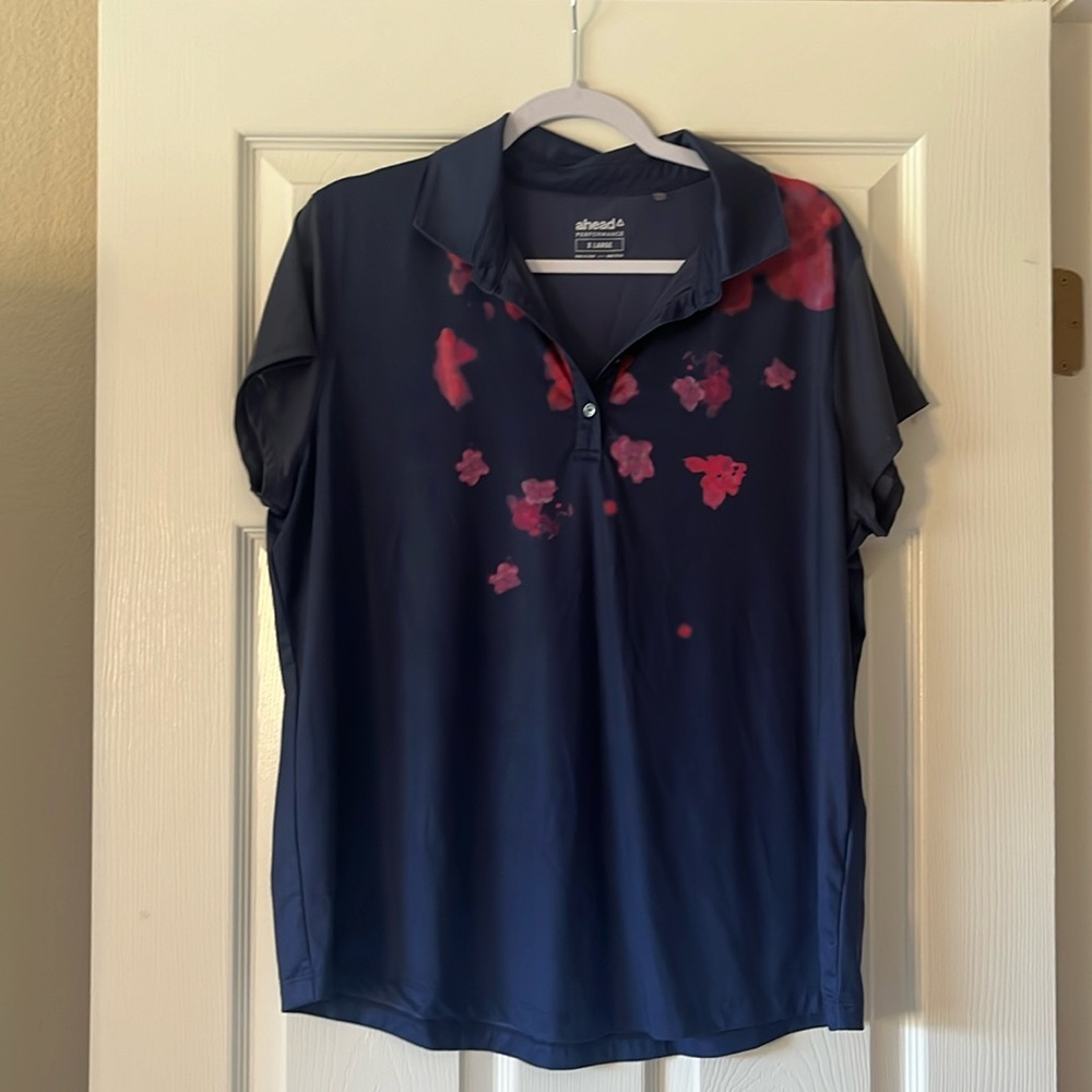 Ahead Floral Golf Polo - like new
